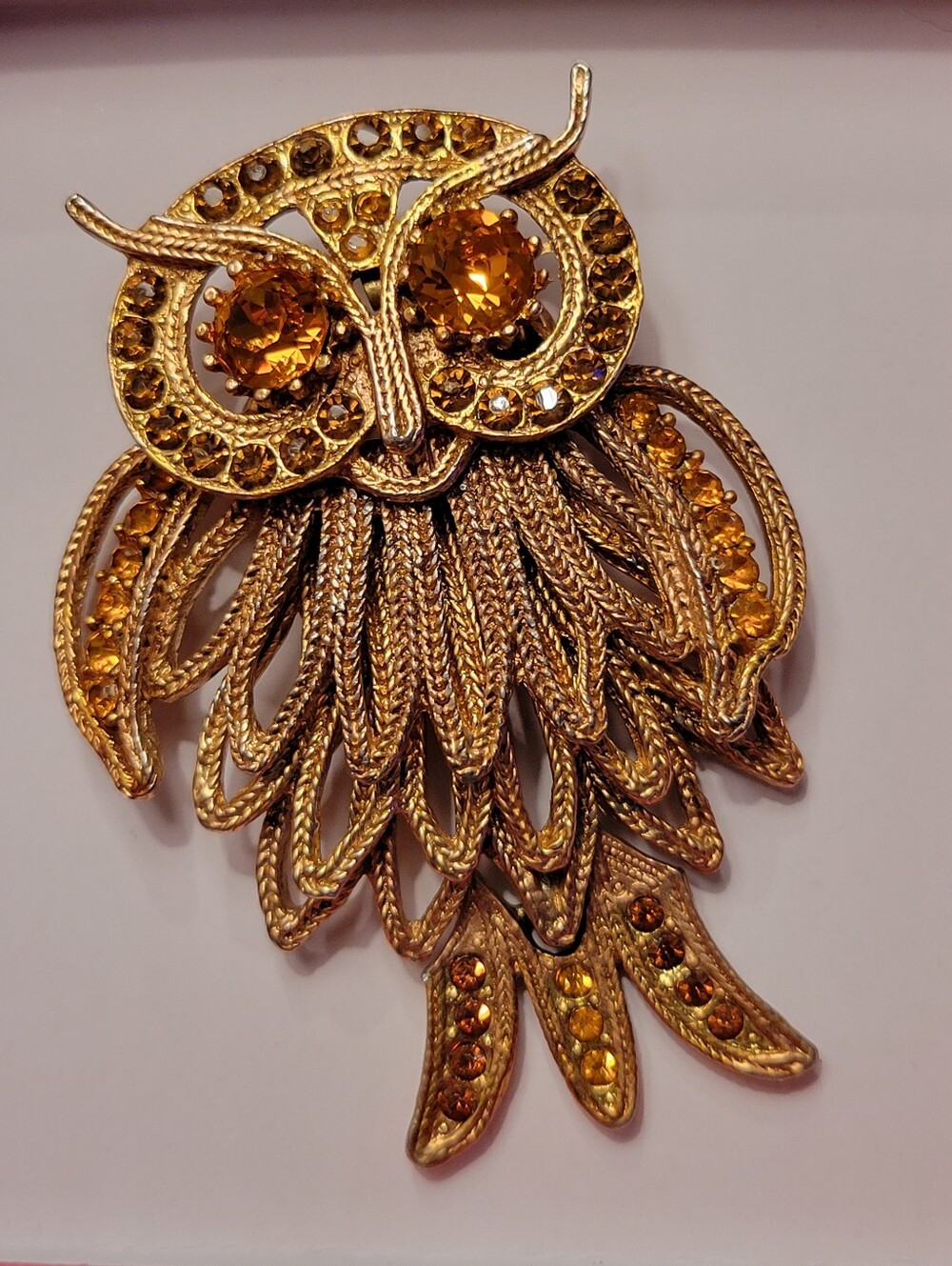 Vintage Articulated Owl Pendant